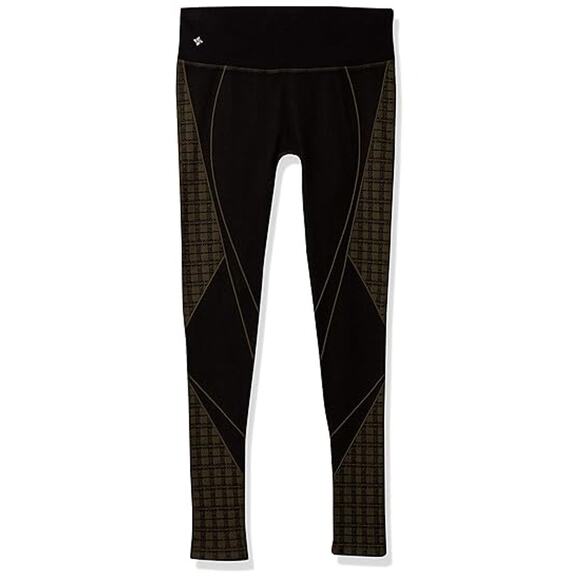 NUX Seamless Jaydon Leggings Womens S Moss Green Black Mid Rise Ankle Patterned - Picture 2 of 10